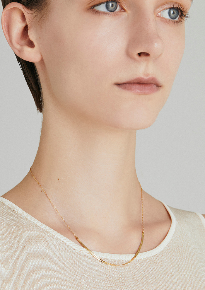 ENEYエネイ ヘリンボーン K18 チェーンネックレスHERRINGBONE