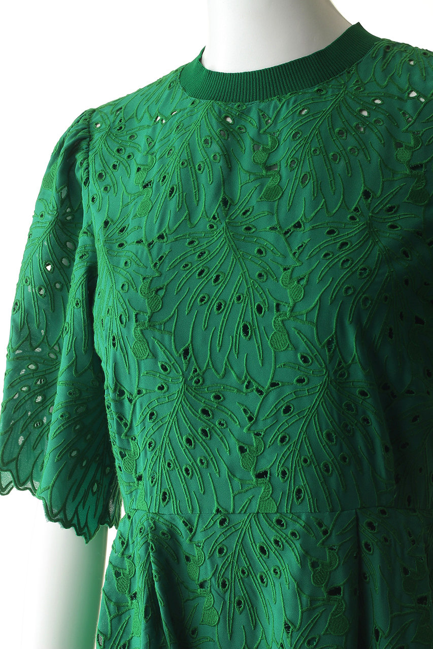 Muveil ミュベール リーフ刺しゅうワンピース ブラウン の通販 Elleshop エル ショップ