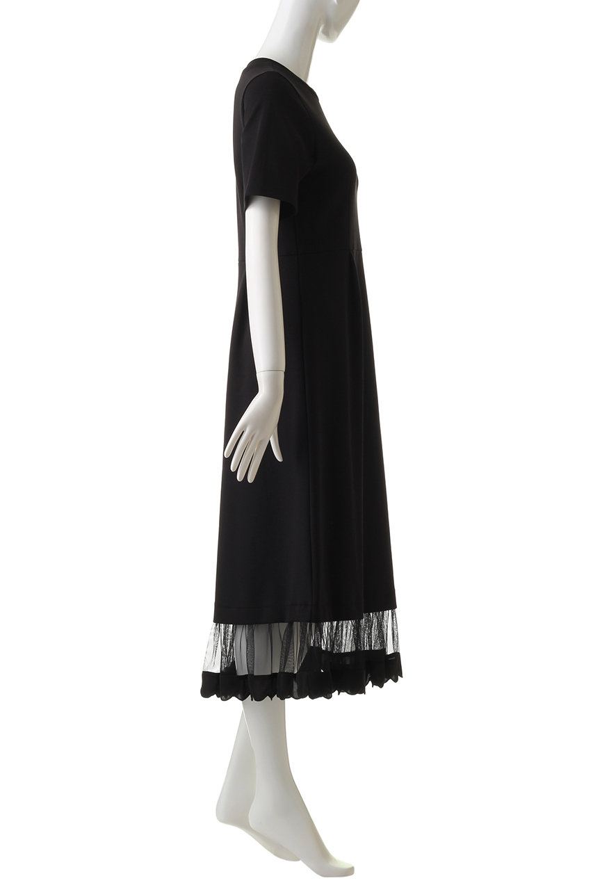 Muveil ミュベール スカラップジャージワンピース ブラック の通販 Elleshop エル ショップ