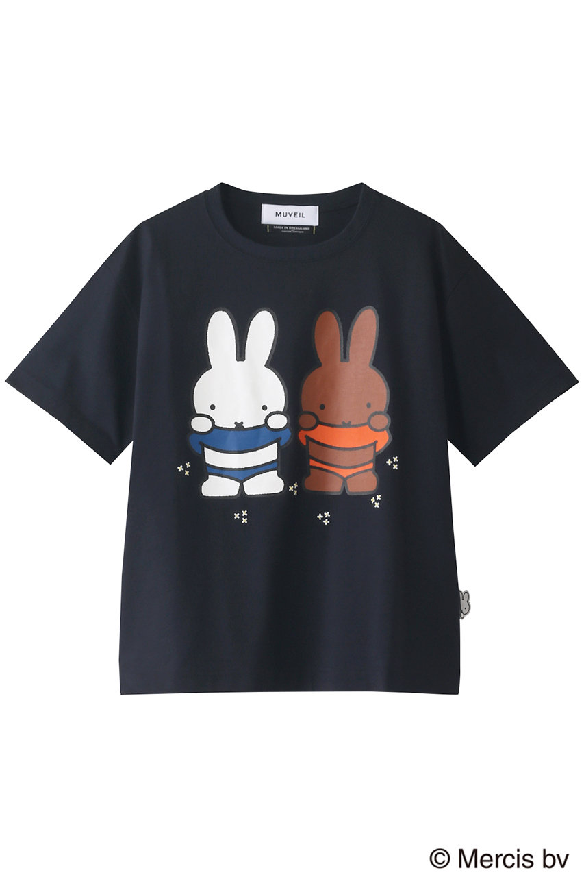 MUVEIL ミュベール ミッフィープリントTシャツ ネイビー