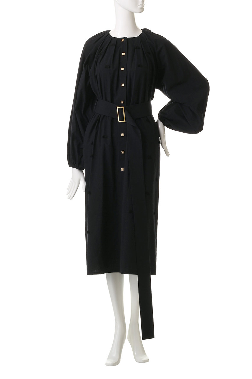 MUVEIL(ミュベール)｜幾何学モチーフワンピース/ブラック の通販