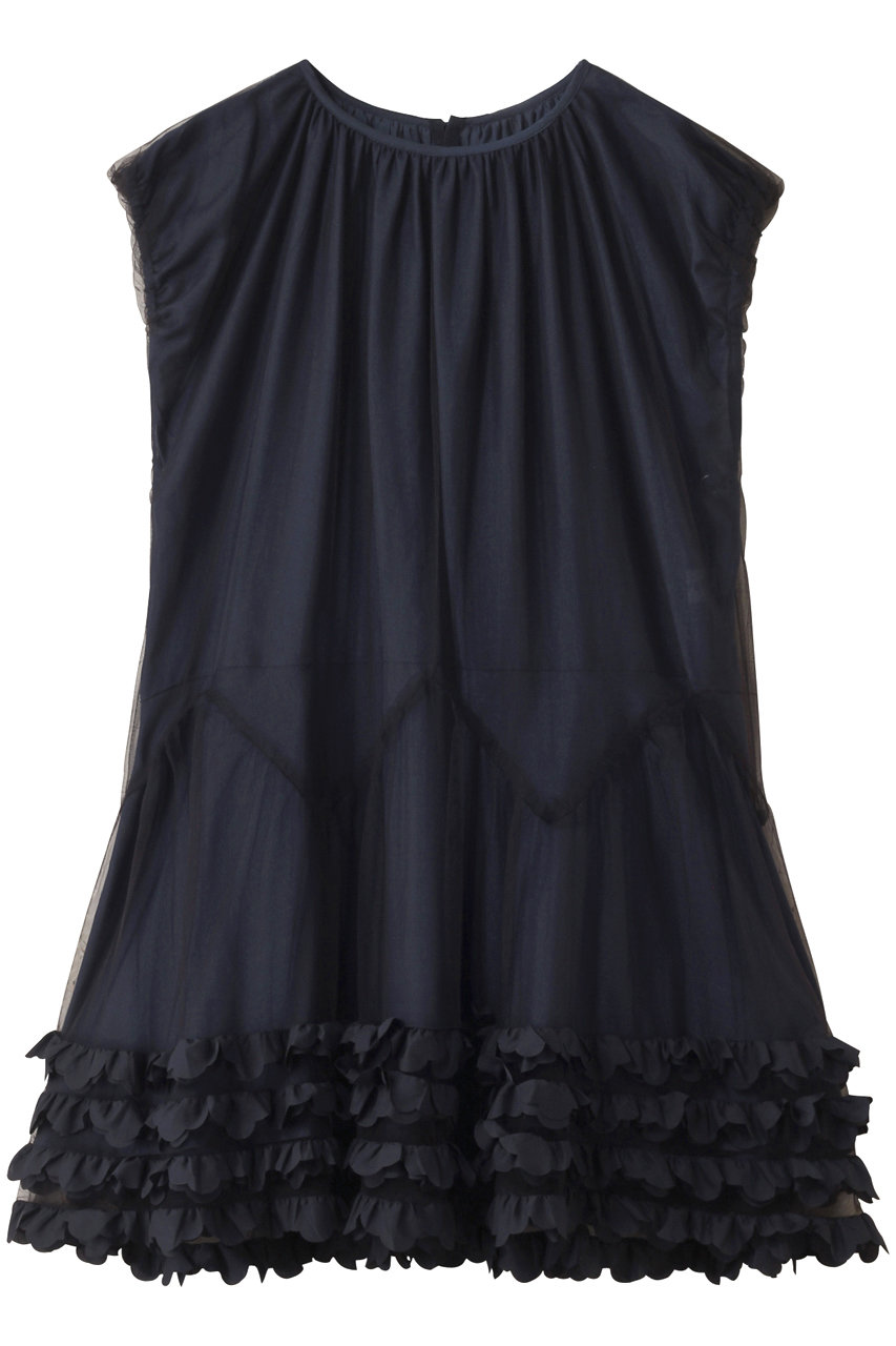 MUVEIL フリルチュニックワンピース (ネイビー, 36) ミュベール ELLE SHOP MUVEIL フリルチュニックワンピース (ネイビー, 36) ミュベール ELLE SHOP