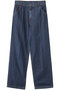センタープレスリボンデニムパンツ ミュベール/MUVEIL ネイビー