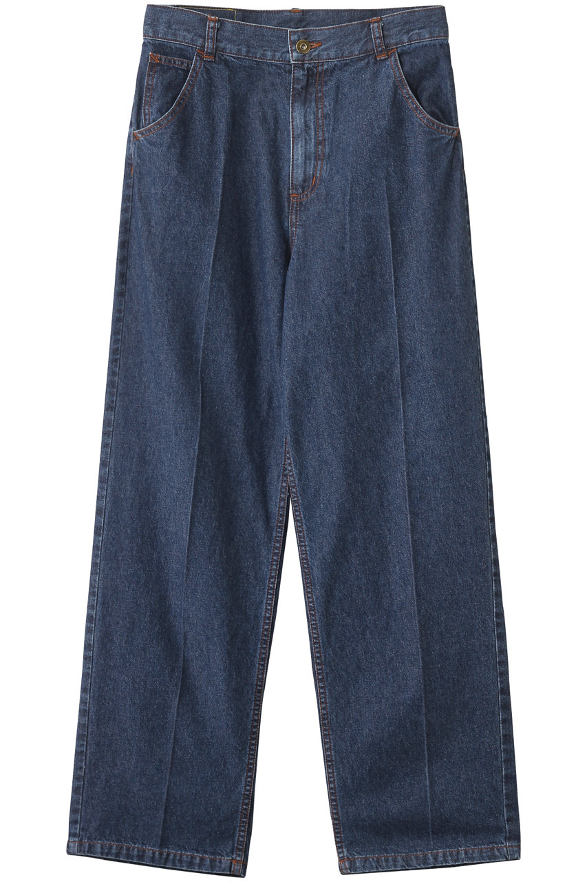 ミュベール/MUVEILのセンタープレスリボンデニムパンツ(ネイビー/MA252FP001)