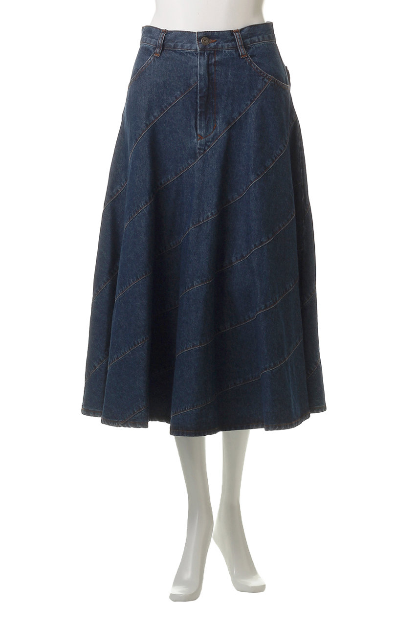 【美品】MUVEIL ミュベール スウェット レース リボン ネイビー S MUVEIL(ミュベール)｜リボンバイアスデニムスカート/ネイビー の