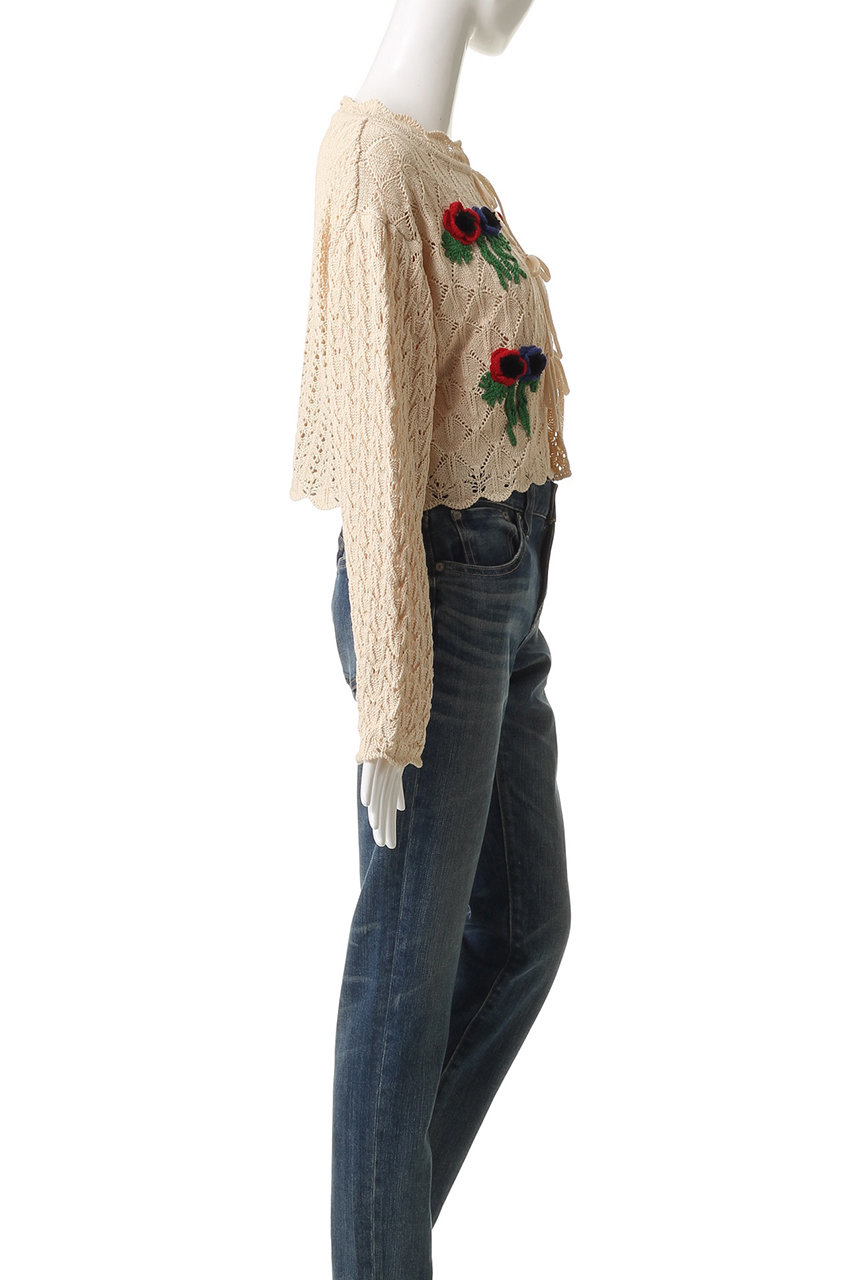 MUVEIL 花柄カーディガン 長袖 MUVEIL (ミュベール)花柄刺繍 長袖