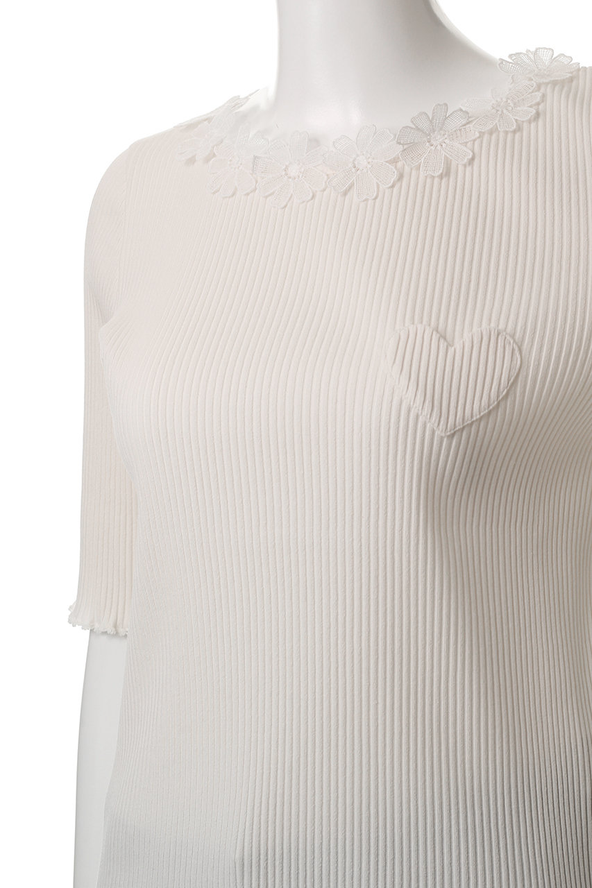 MUVEIL ミュベール フラワーレースカットソー 楽天市場】【MUVEIL】 フラワーレースTシャツ ミュベール