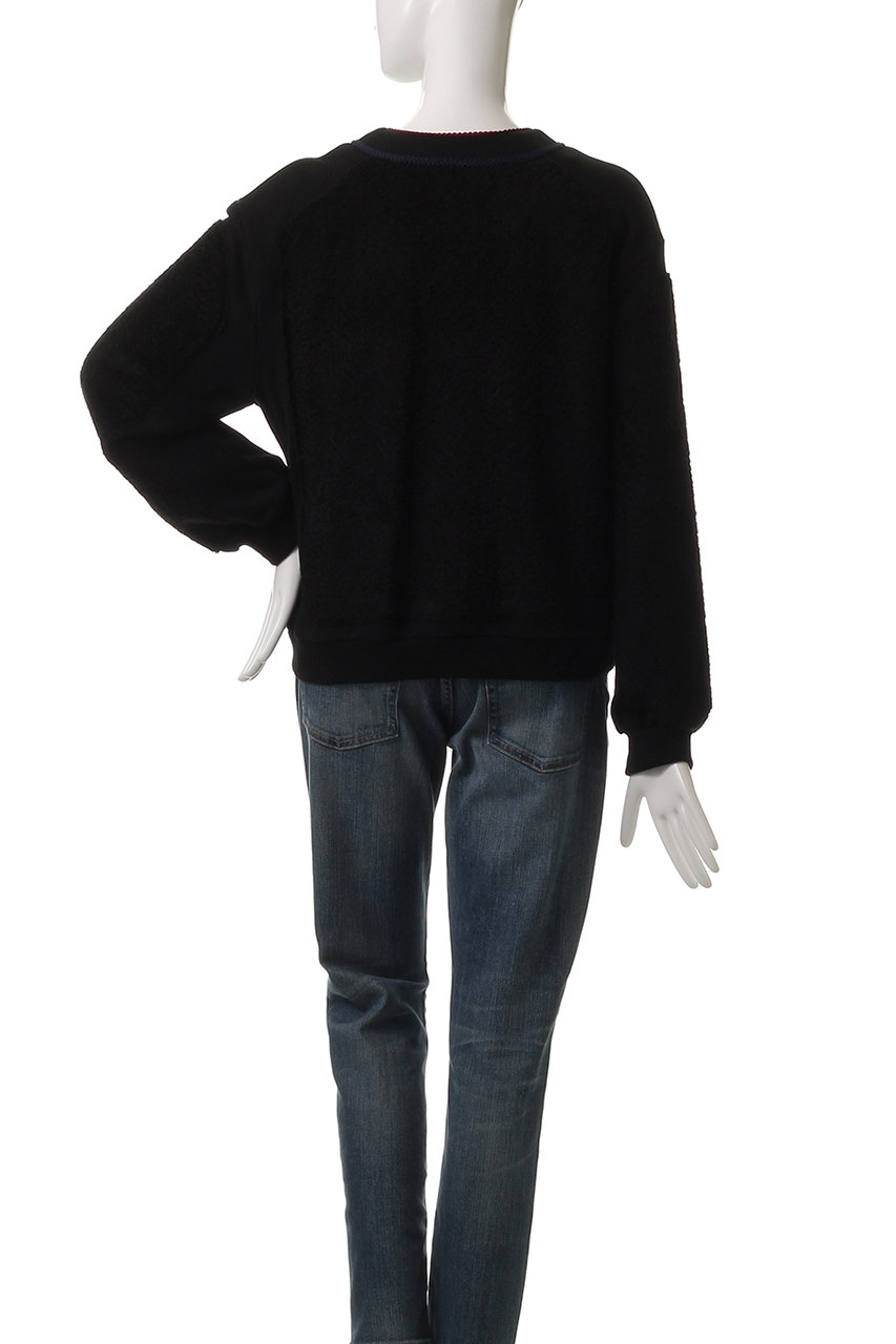 MUVEIL(ミュベール)｜裏毛ボアブルゾン/ブラック の通販｜ELLESHOP