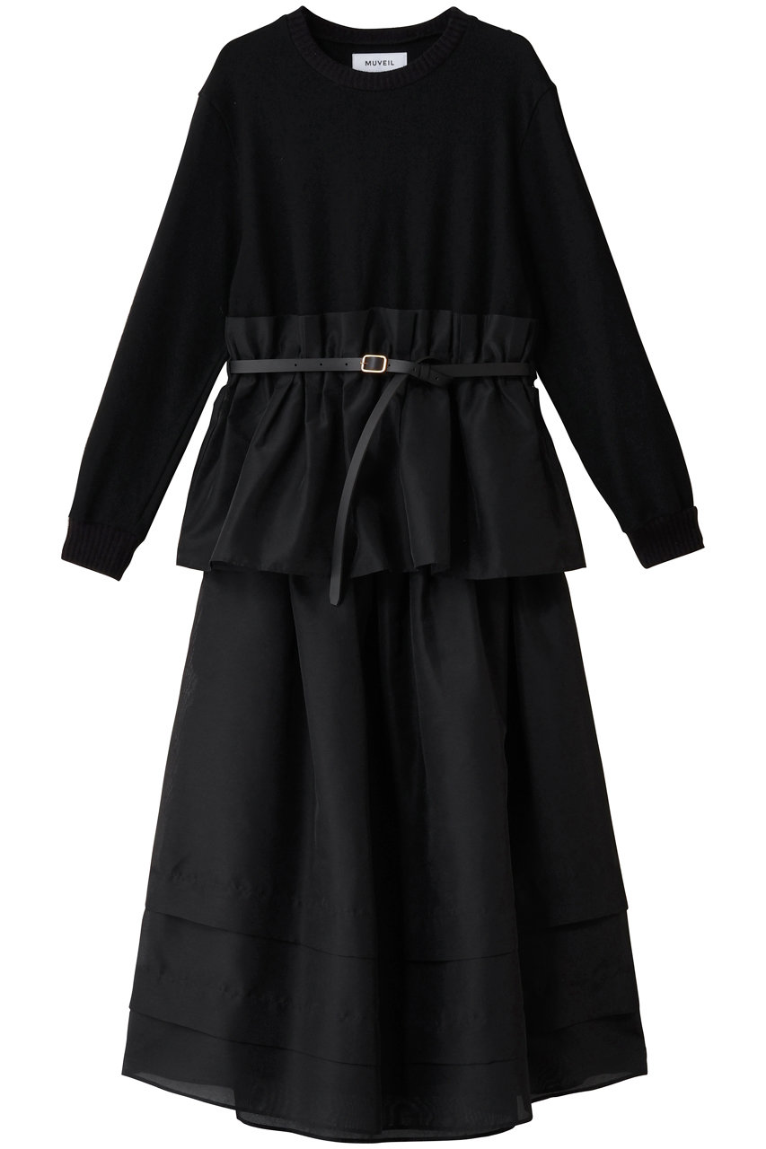 MUVEIL 2WAYニットセットアップワンピース (ブラック, 38) ミュベール ELLE SHOP MUVEIL 2WAYニットセットアップワンピース (ブラック, 38) ミュベール ELLE SHOP