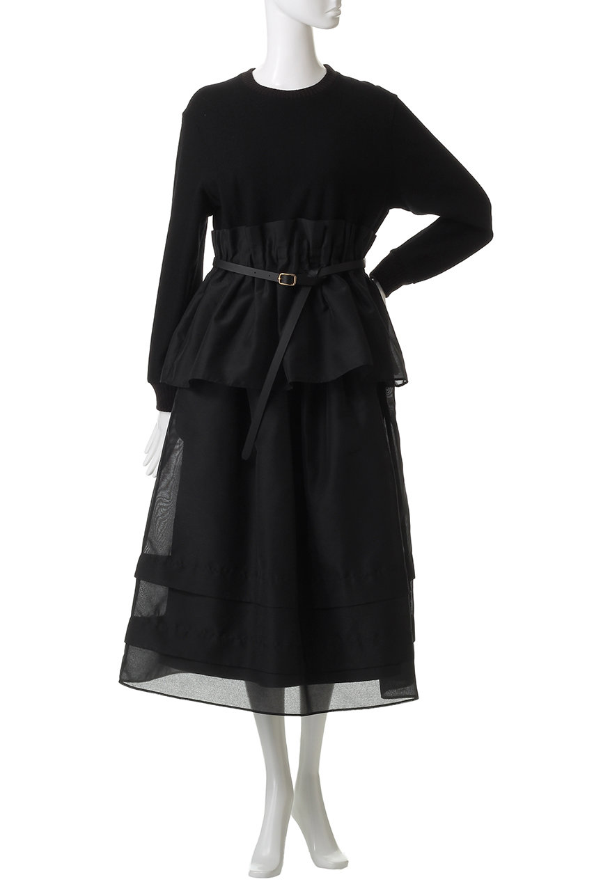 MUVEIL(ミュベール)｜2WAYニットセットアップワンピース/ブラック の