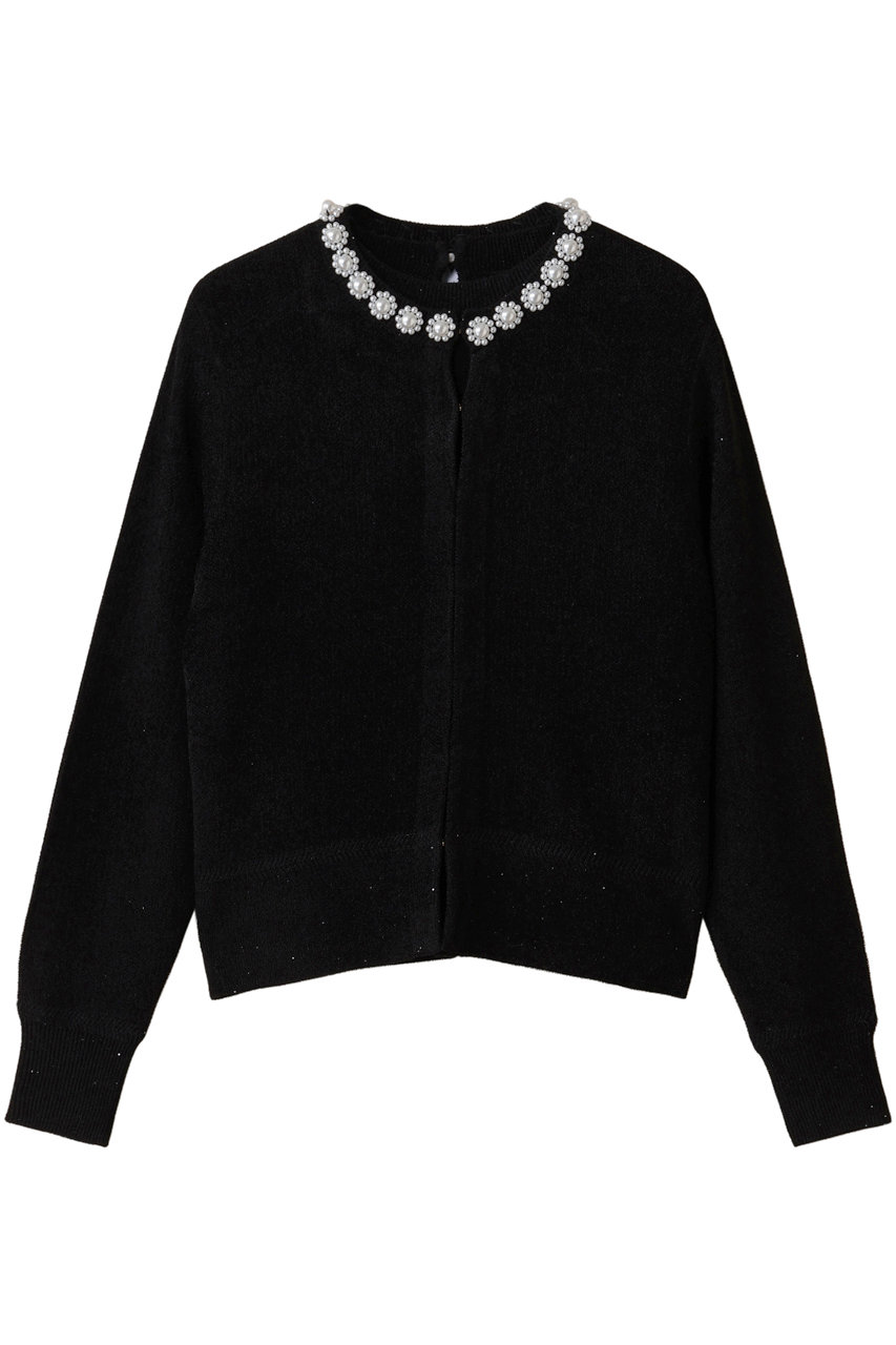 MUVEIL パールツインニット (ブラック, 38) ミュベール ELLE SHOP