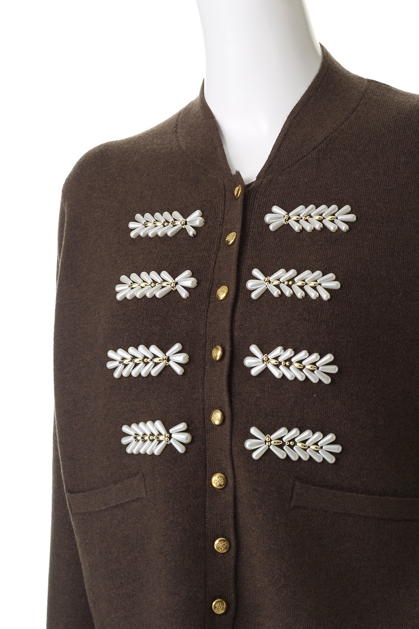 MUVEIL(ミュベール)｜ナポレオンニットジャケット/ブラウン の通販