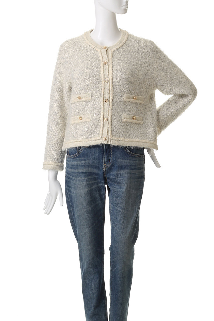 MUVEIL(ミュベール)｜ウサギツイードニットジャケット/エクリュ の通販