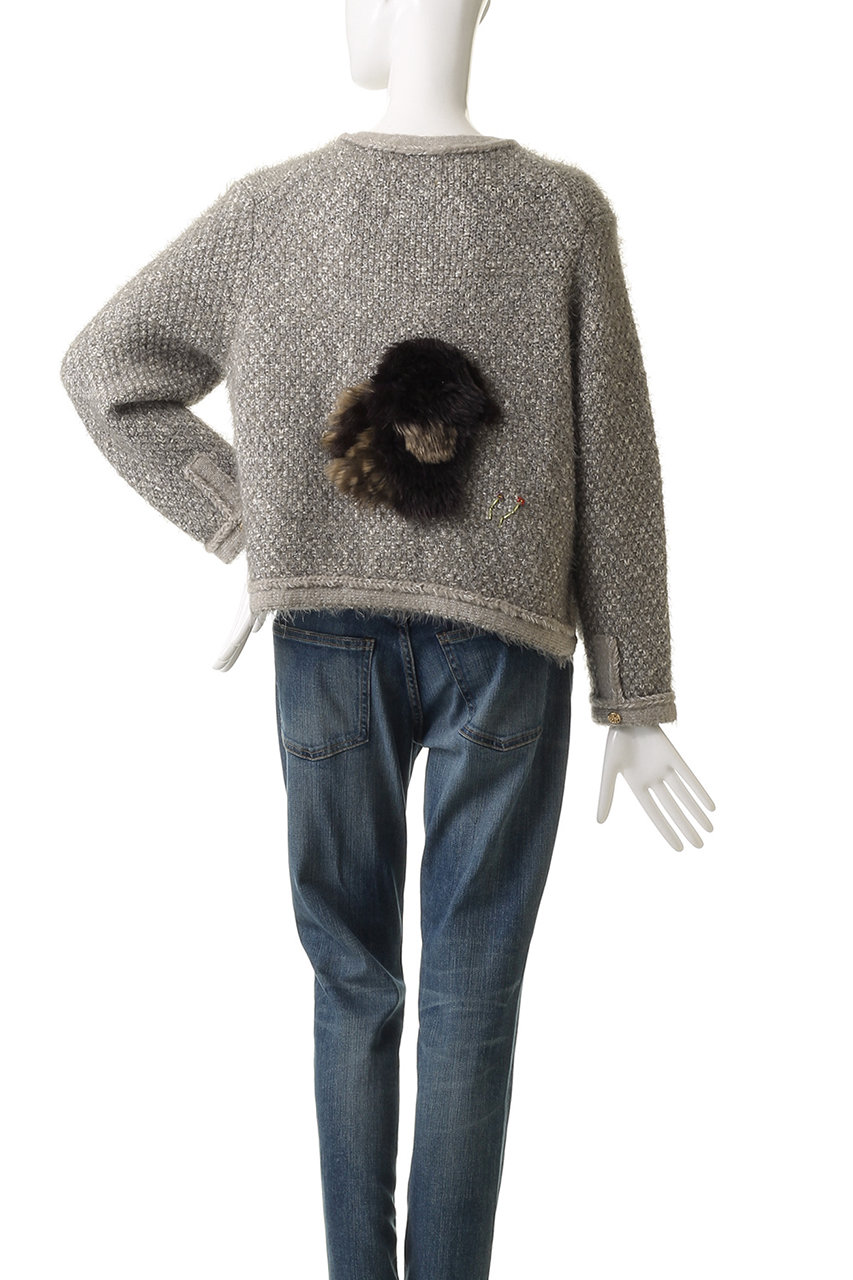 MUVEIL(ミュベール)｜ウサギツイードニットジャケット/グレー の通販