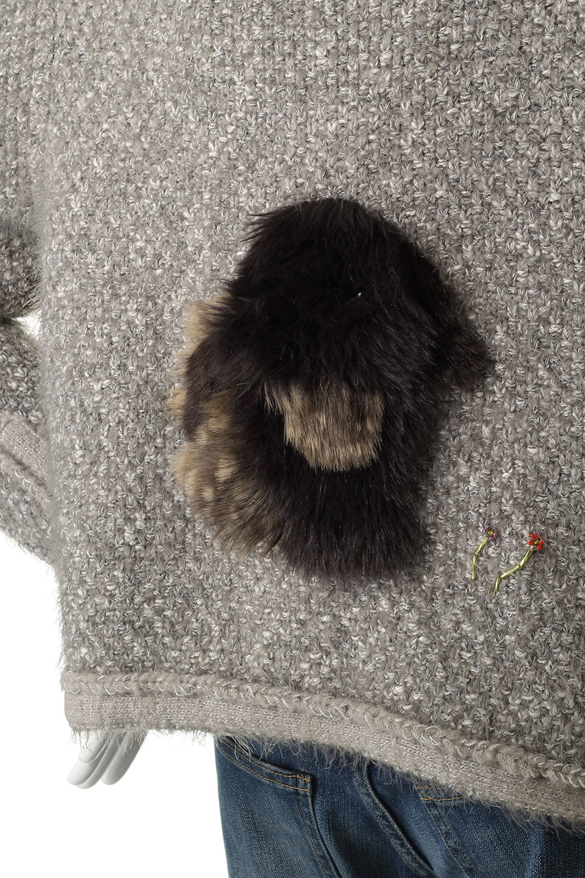 MUVEIL(ミュベール)｜ウサギツイードニットジャケット/グレー の通販