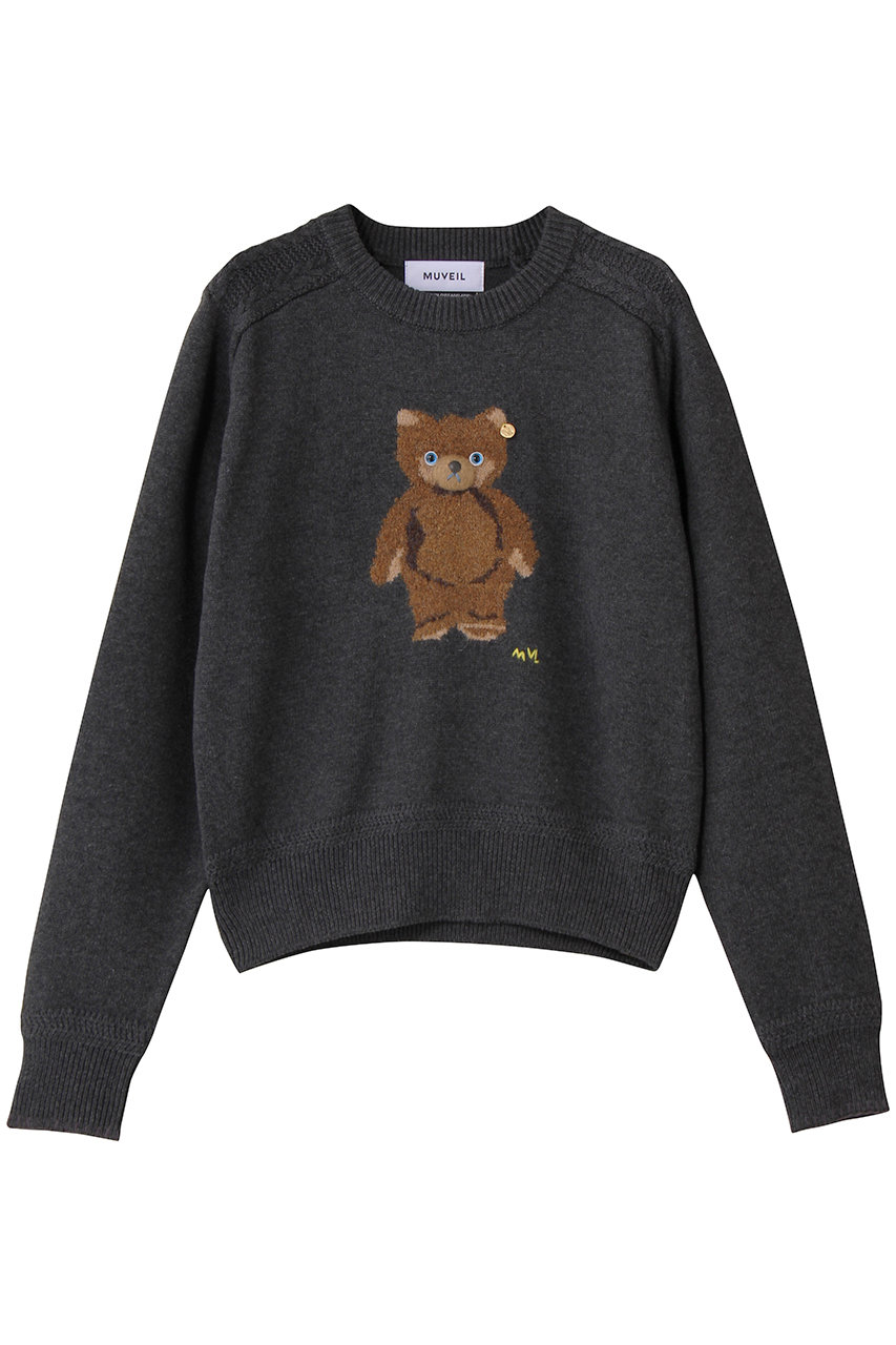 MUVEIL クマインターシャプルオーバー (グレー, 38) ミュベール ELLE SHOP MUVEIL クマインターシャプルオーバー (グレー, 38) ミュベール ELLE SHOP