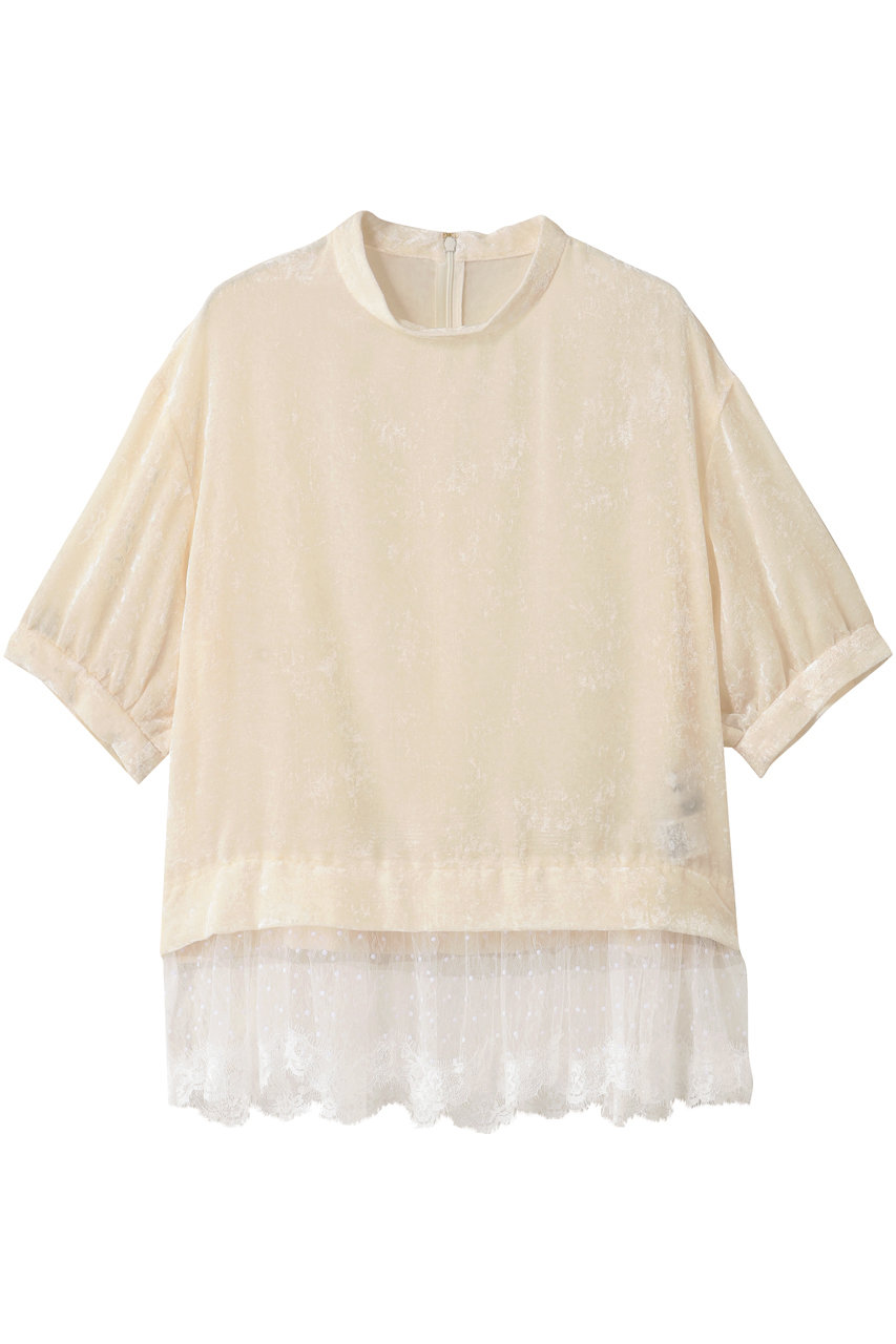 MUVEIL ベロアレーストップス (エクリュ, 36) ミュベール ELLE SHOP MUVEIL ベロアレーストップス (エクリュ, 36) ミュベール ELLE SHOP