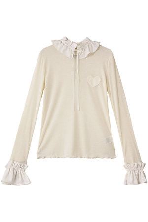 ミュベール/MUVEILのフリルハートパッチカットソー(110100/110103)