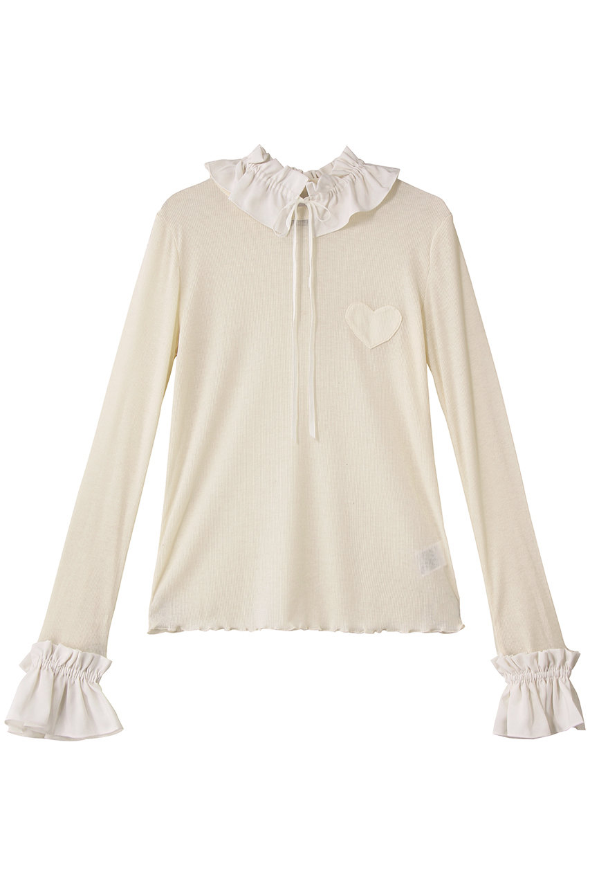 フリルハートパッチカットソー