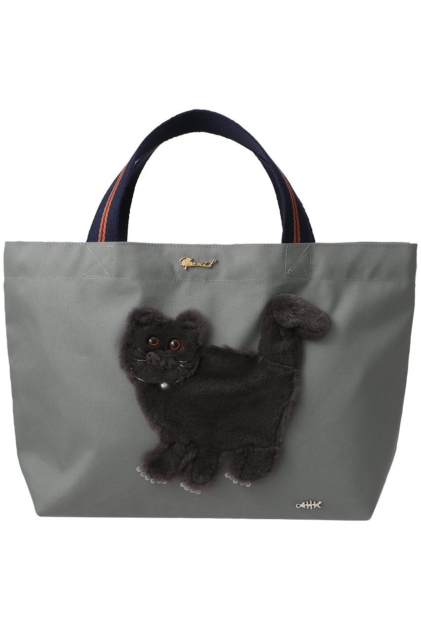 MUVEIL 【ELLE SHOP 限定】アニマルトートバッグ (ネコ×グレー, F) ミュベール ELLE SHOP