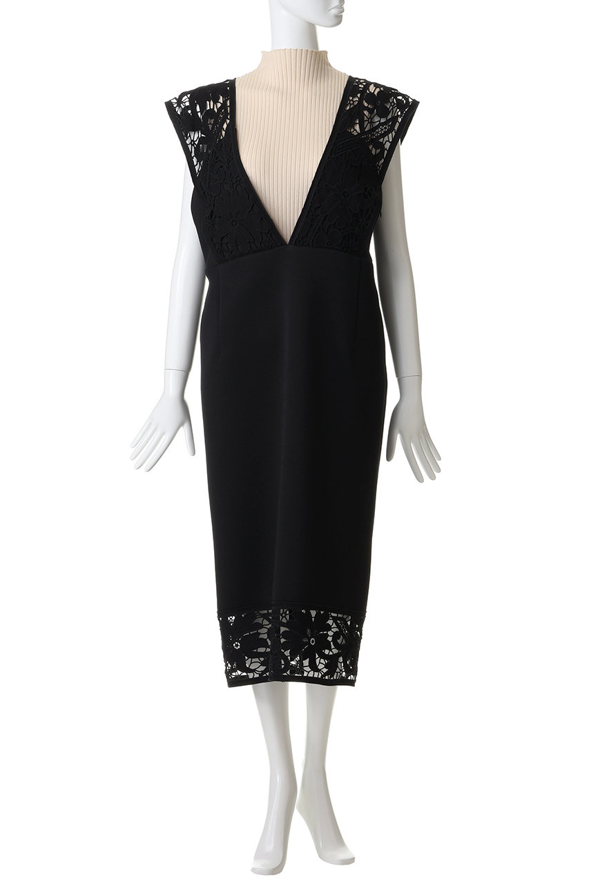 MUVEIL(ミュベール)｜レースサロペットワンピース/ブラック の通販