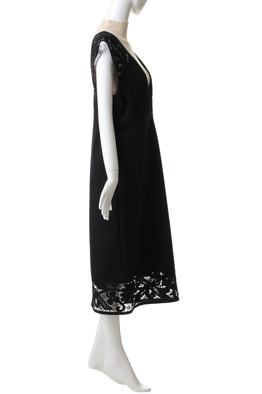 MUVEIL(ミュベール)｜レースサロペットワンピース/ブラック の通販