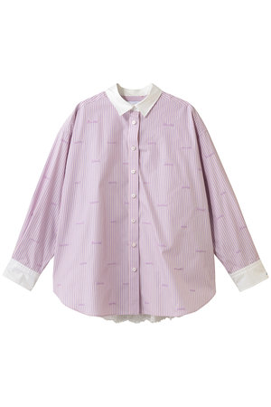 ミュベール/MUVEILのレター刺しゅうシャツブラウス