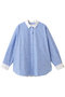 レター刺しゅうシャツブラウス ミュベール/MUVEIL ブルー