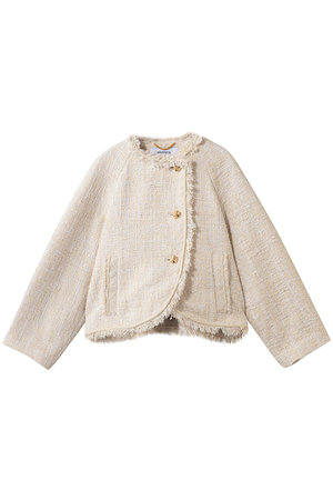 ミュベール/MUVEILのラウンドヘムツイードジャケット