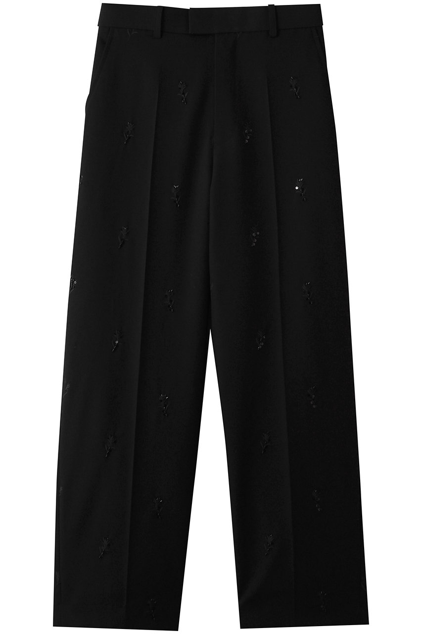 ミュベール/MUVEILのビーズ刺しゅうパンツ(ブラック/MA254FP003)