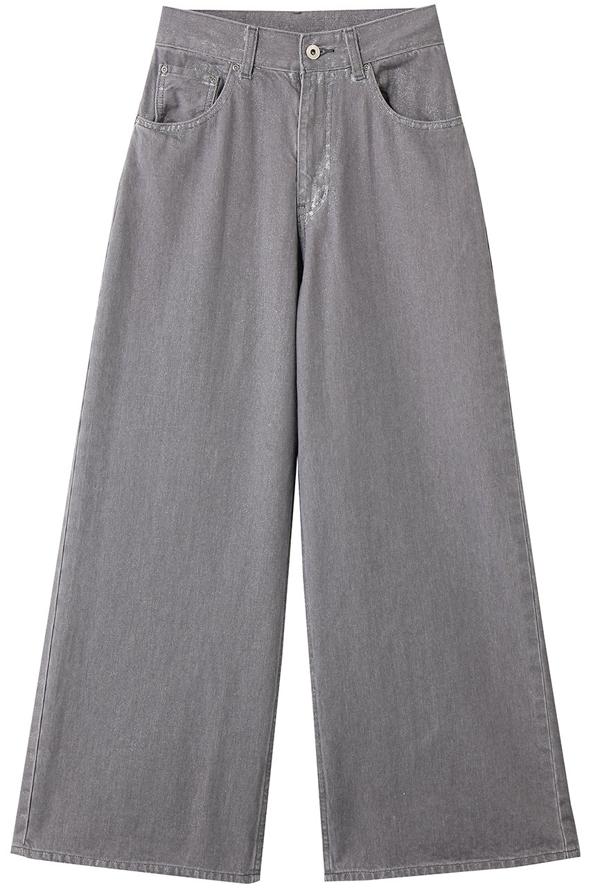 ミュベール/MUVEILのシルバー箔デニムパンツ(グレー/MA254FP009)