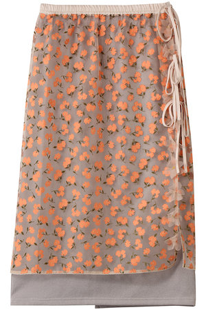 ミュベール/MUVEILのフラワーフロッキープリントレイヤードスカート(110700/110703)