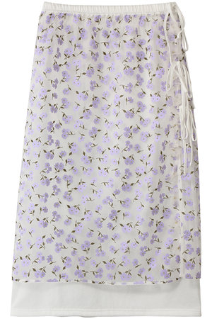 ミュベール/MUVEILのフラワーフロッキープリントレイヤードスカート(110700/110703)