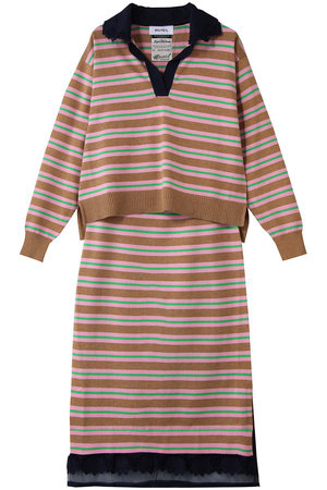 ミュベール/MUVEILのスキッパーポロセットアップニット(110300/110301)