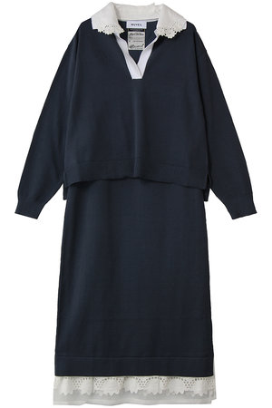 ミュベール/MUVEILのスキッパーポロセットアップニット(110300/110301)