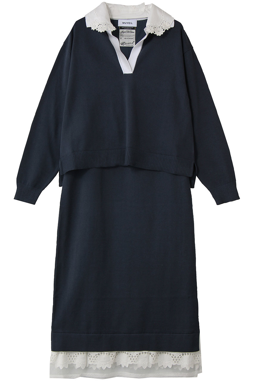 スキッパーポロセットアップニット