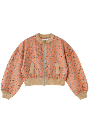 ミュベール/MUVEILのフラワーフロッキープリントジップジャケット(110800/110802)