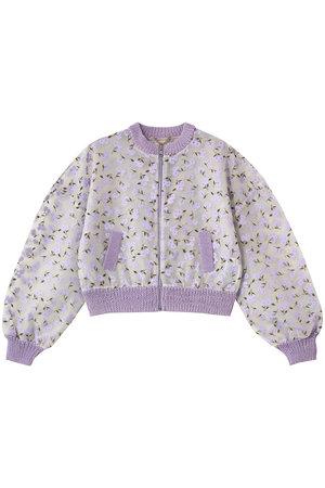 ミュベール/MUVEILのフラワーフロッキープリントジップジャケット(110800/110802)