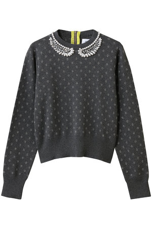 ミュベール/MUVEILのパール襟刺しゅうプルオーバー