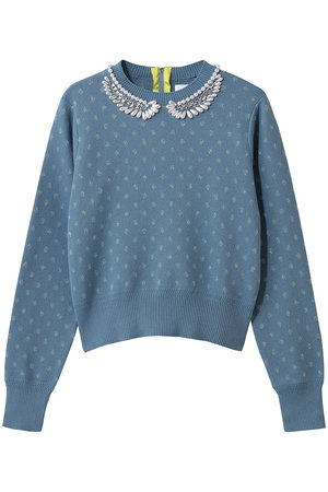 ミュベール/MUVEILのパール襟刺しゅうプルオーバー