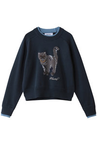 MUVEIL(ミュベール)｜ネコ裏毛裏毛プルオーバー/ベージュ の通販