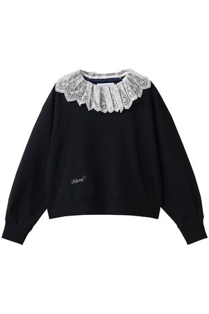 ミュベール/MUVEILのレース襟付きスウェットプルオーバー