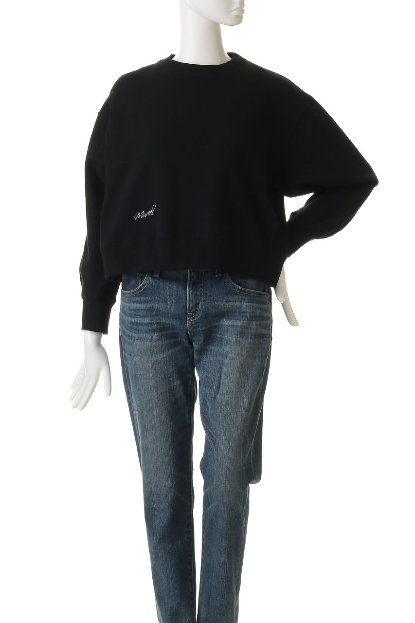 希少 MUVEIL ミュベール テーブルクロス レース スウェット MUVEIL(ミュベール)｜レース襟付きスウェットプルオーバー/ネイビー の