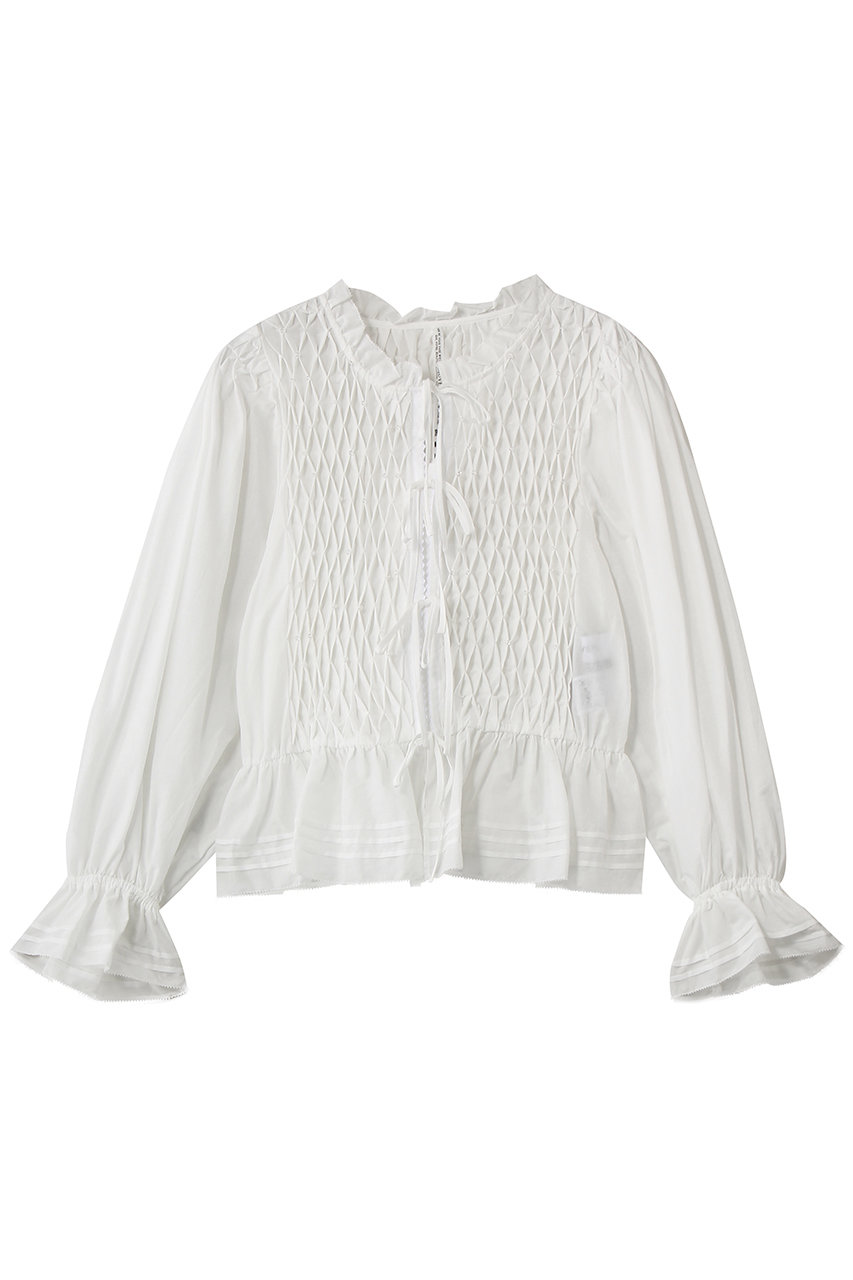 ミュベール/MUVEILのスモッキングブラウス(ホワイト/MA261FB003)