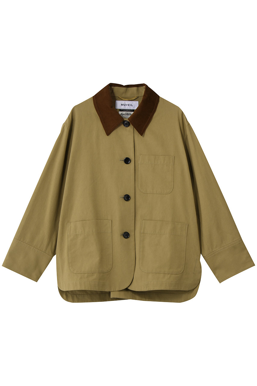 ミュベール/MUVEILのビーズフラワー刺しゅうジャケット(キャメル/MA261FJK004)