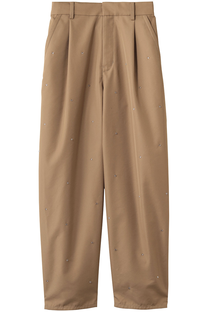 ミュベール/MUVEILのビジュー付きチノパンツ(キャメル/MA261FP005)