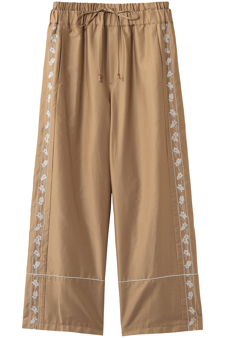ミュベール/MUVEILのスミレ刺しゅうパンツ(キャメル/MA261FP013)
