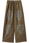 フラワー刺しゅうパンツ ミュベール/MUVEIL カーキ