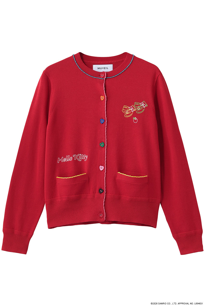 ミュベール/MUVEILの【3/6 8:00販売開始】サンリオキャラクターズコラボ ハローキティ カーディガン(レッド/MA261KCD701)