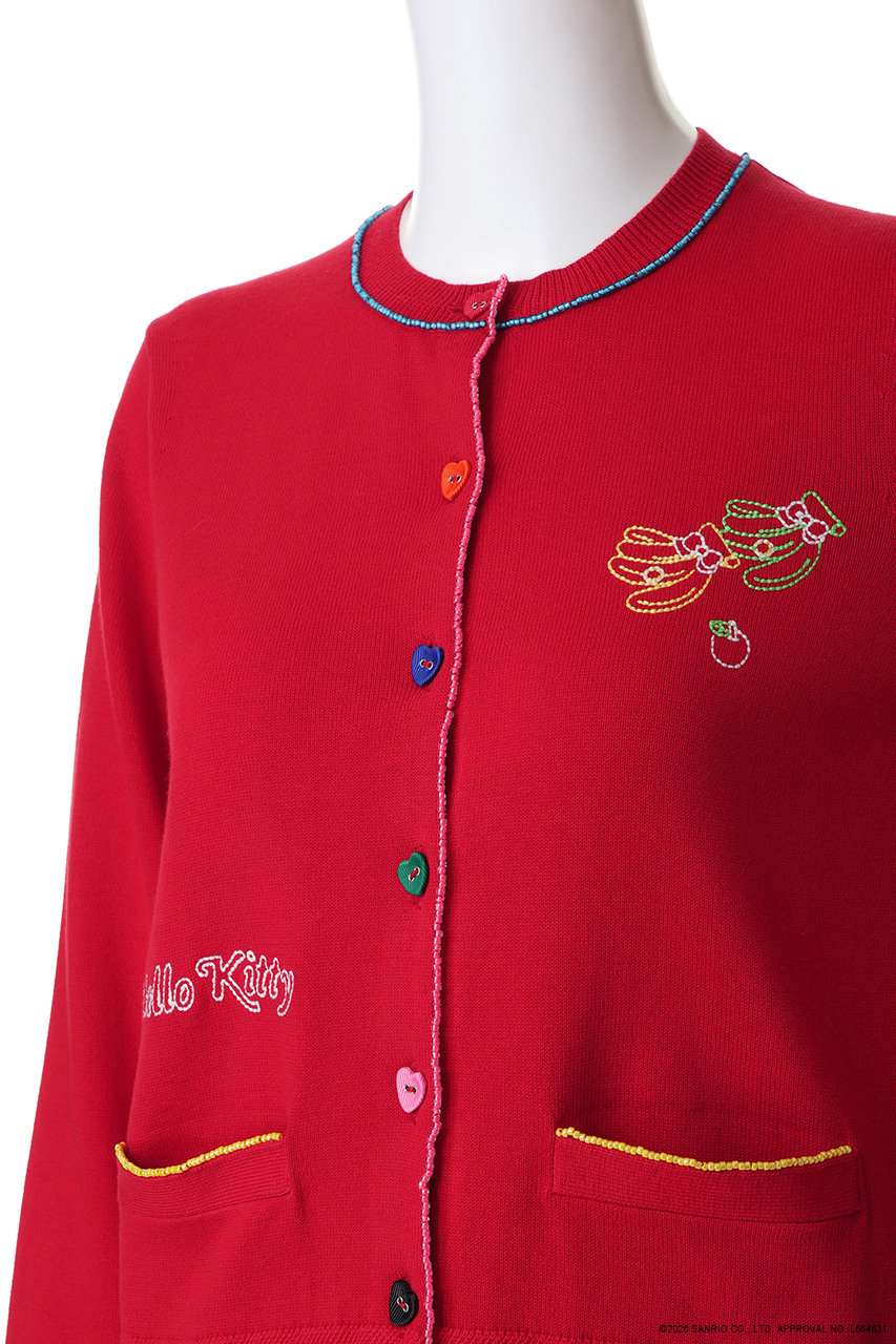 MUVEIL(ミュベール) カーディガン サイズ38 M レディース美品  - ネイビー×白×レッド 長袖/ボーダー/パール/スター(星)/レース ミュベールMUVEIL ビジュー装飾ボーダーニットカーディガン 青白38 (K